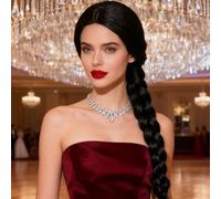 Styles de perruque d'Halloween - Environ 80 cm/31,5 pouces, postiches de fête réalistes, perruques en fibre naturelle pour costume de cosplay de sorcière | Accessoires pour la célébration du festival,