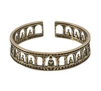 Styles en laiton à manchette ouverte avec motifs de découpe de temple bouddhiste à manchette ouverte pour femmes bijoux de yoga de méditation