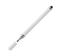 Stylet 2 en 1 pour écrans tactiles (double pointe en caoutchouc) Blanc