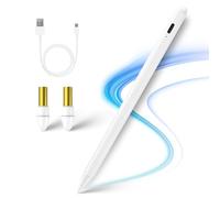 Stylet 2018 pour iPad 6ème génération 9,7" avec rejet de paume - Recharge de type C - Pointe fine de 1,0 mm - Compatible avec Apple A1893/A1954 - Blanc