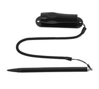 Stylet à Cordon pour Écran Tactile Résistif, Métal Noir, 1 Pièce | Pointe Dure, Anti-perte avec Ressort, Support Inclus, Usage Caisse et Terminal de Commande