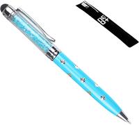 Stylet à écran tactile capacitif 2-en-1 et stylo à bille avec cristaux Swarovski. Recharge gratuite pour un stylo (BLEU)
