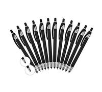Stylet avec Stylo à Bille pour iPad Mini, iPad 2/3, Nouvel iPad, iPhone 5 4s 4 3 GS, iPod Touch, Motorola Xoom, XYBoard, Droid, Samsung Galaxy, ASUS 12 Pack Noir