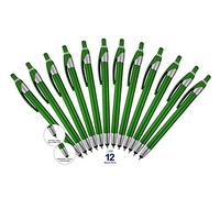 Stylet avec Stylo à Bille pour iPad Mini, iPad 2/3, Nouvel iPad, iPhone 5 4s 4 3 GS, iPod Touch, Motorola Xoom, XYBoard, Droid, Samsung Galaxy, ASUS 12 Pack Vert