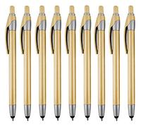 Stylet avec stylo à bille pour iPad Mini, iPad 2/3, nouvel iPad, iPhone 5 4s 4 3 Gs, iPod Touch, Motorola Xoom, XYBoard, Droid, Samsung Galaxy, Asus 12 Pack doré