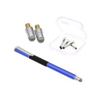 Stylet Capacitif 2-en-1, Lot de 5 Set de Pièces, Métal, Double Embout | Pointe Disque Silicone Transparente et Fibre Conductrice, Clip Portatif, pour Tablette et Écrans Tactiles