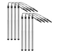 Stylet Capacitif Rétractable 8 Pièces pour Écrans Tactiles, Noir Fin | Pointe Précise, Corps Ergonomique en Plastique Métal Cuivre Caoutchouc, Dragonne, Navigation Fluide