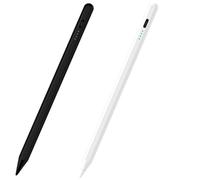 Stylet capacitif universel pour Samsung Galaxy Tab A7/A8/A9/A9 Plus - Outil d'écriture/dessin compatible Android/iOS, sensibilité à la pression, embouts remplaçables (noir + blanc)