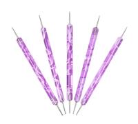 Stylet de manucure - Tête à bille de précision, paquet de cinq pièces léger de 60 g, outil de conception de gaufrage double face, de détail à finition brillante | Kit d'ornements pour esthéti