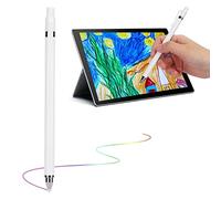 Stylet Double Tête Universel pour Tablette Tactile, écran de Téléphone Portable, Stylet Non Rechargeable, Pointe en Fibre Résistante à l'usure, Nettoyage du Parfum, Petite (White)