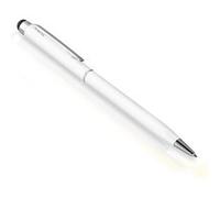 Stylet Ecran Tactile Universel Embout Silicone Stylo A Bille Clip Intégré Blanc
