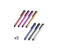Stylet Fin Aluminium x5 pour IPHONE Se 2020 Smartphone Tablette Ecrire Universel Lot de 5 (Noir)