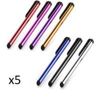 Stylet Fin Aluminium x5 pour ZTE Axon 7 Smartphone Tablette Ecrire Universel Lot de 5 (NOIR) Noir G