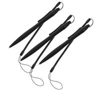 Stylet Haute Sensibilité 3 Pièces 4,92 Pouces, ABS Noir | Lanière Anti-perte Incluse, Pointe Dure Anti-rayure, Cordon Spiralé, pour Écrans D’ordinateur Portable et Voiture