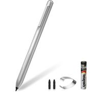 Stylet HP MPP 1.51 Compatible avec Ordinateurs Portables HP Spectre X360, HP Envy X360, HP Pavilion X360, avec sensibilité à la Pression 1024, rejet de la Paume, Pile AAAA Argent