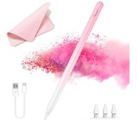 Stylet iPad 2018-2025 charge rapide 14 min rejet paume inclinaison, iPad Pro/Air/Mini versions compatibles rose moderne
