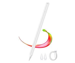 Stylet Pen pour Apple iPad, Stylus Pen Active Pen Pointe Fine avec Palm Rejection, Pointe d'inclinaison magnétique Compatible avec iPad 6/7/8/9, Pro 11/12.9, Gen, Air 3/4, Mini 5/6