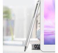 Stylet Portable, Stylo Numérique, Tête en Tissu Facile à Transporter pour Tablettes (Argent)