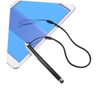 Stylet pour Écran Tactile Capacitif Métal et Silicone, 5 Pièces | Cordon Anti-perte Inclus, pour Téléphone et Tablette, Noir, Écrit et Dessine sur Écran