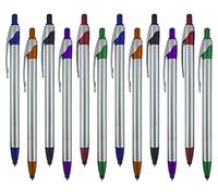 Stylet pour écran tactile Stylet avec stylo à bille, universel pour appareils à écran tactile, pour téléphones, tablettes, iPad, iPhone, Samsung Galaxy, etc, couleurs assorties 12Pack Assorted