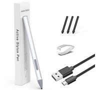 Stylet pour HP Envy X360 Pavilion x360 Specter X360 Spectre x2 Envy x2 écran tactile rechargeable MPP 2.0 Tilt Pencil 4096 Sensibilité à la pression en utilisant le protocole Microsoft MPP Argenté