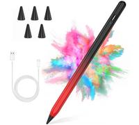 Stylet pour iPad 2018-2022 avec rejet de palme, crayon actif pour Apple iPad 10e/9e/8e/7e génération, iPad Pro 11/12,9", iPad Air 5e/4e/3e génération, iPad Mini 6e/5e génération (noir et rouge)