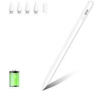 Stylet pour iPad 2018-2023, stylet compatible avec Apple iPad 9/8/7/6th, iPad Mini 6/5th, iPad Air 4/3th, iPad Pro 11"/12,9", stylet capacitif avec 4 pointes de rechange, Palm Rejection (blanc)