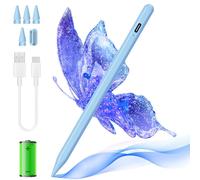 Stylet pour iPad 2018-2025 - 14 minutes de charge rapide - Bluetooth - Compatible avec iPad 10/9/8/7, avec 4 pointes - Bleu