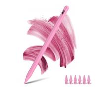 Stylet pour iPad 2018-2025 avec rejet de la paume et écran d'alimentation, crayon pour iPad 11e/10e/9e/8e/7e/6ème Air M3/M2/5/4/3 Pro 11"/12,9"/M4/M5 Mini 7/6/5e (rose)