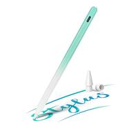 Stylet pour iPad 9{^>e<^} génération, stylet avec rejet de paume, stylet QLAYA magnétique pour Apple iPad 10e/6e génération, iPad Air, iPad Pro 11 et 12,9", sensibilité à l'inclinaison, blanc/vert