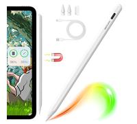 Stylet pour iPad A16/10/9/8/7ème/Air 13''/11''/Pro 13''/12,9''/11''/Air 5/4/3ème/Mini 6/5ème génération, Stylet Tactile avec Chargement Magnétique sans Fil pour iPad 2018-2025 (Blanc)