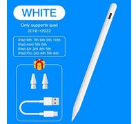 Stylet pour iPad avec rejet de la l'hypothèse et induction d'inclinaison,Apple Pays l 12.9,11,1st,2nd,Pro 6,Air 5- White-B1181