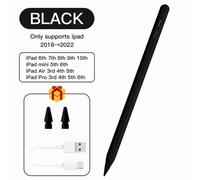 Stylet pour iPad avec rejet de la l'hypothèse et induction d'inclinaison,Apple Pays l 12.9,11,1st,2nd,Pro 6,Air 5- Black-E4081