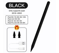 Stylet pour iPad avec rejet de la l'hypothèse et induction d'inclinaison,Apple Pays l 12.9,11,1st,2nd,Pro 6,Air 5- Noir-F86665