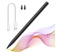 Stylet pour iPad, stylet actif rechargeable avec fonction d'inclinaison, compatible avec iPad 9/8/7/6e, iPad Pro 11" et 12,9" (5/4/3ème), iPad Mini 6/5e, iPad Air 5e/4e/3ème génération (noir)