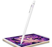 Stylet pour iPad, Stylet pour iPad Pro 12,9/11/10,5/9,7 Pouces, Air 5/4/3/2/1, iPad 10/9/8/7/6/5/4 Mini 6/5/4/3/2 génération, Style numérique Alternatif pour écran Tactile (Blanc de Jais)