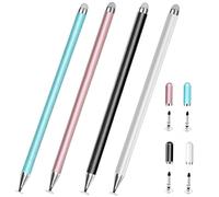 Stylet pour Samsung Galaxy Tab A9Plus/A9/A8 Plus/A8/A7, compatible avec iPad iOS/Android 15/14, tous les appareils tactiles, stylet universel haute sensibilité S Pen (noir + blanc + bleu + rose)