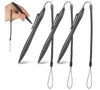 Stylet pour Tablette 4,92 Pouces ABS Noir, Lot de 3 avec Cordon | Pointe Dure Anti-rayure, Tether Élastique Anti-perte, pour Écrans Tactiles, Navigation Auto et Jeux