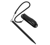 Stylet Résistif à Pointe Dure avec Socle et Cordon Anti-Perte Noir | Corps Métal et Aluminium, Prise Précise sur Écrans Résistifs, 1 Pièce avec Support Fixe
