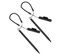Stylet Résistif Noir 2 Pièces en Métal avec Clip et Cordon | Pointe à Ressort, Écriture Précise, pour Imprimante Tactile et Appareils Mobiles, Usage Pro en Entrepôt