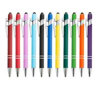 Stylet rétractable 2 en 1 en métal avec pointe noire de 1,0 mm, compatible avec les écrans tactiles, rouge (1 unité)