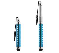 Stylet Retractable Strass pour écran Tactile - Attache Jack 3.5 mm Turquoise