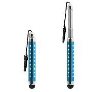 Stylet Retractable Turquoise Strass pour écran Tactile - Attache Jack 3.5 mm