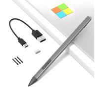 Stylet Surface pour Surface Pro 12/11/9/10/8/X/7/6/5/4/3, Crayon Surface Pro Stylet avec Pointe de précision, sensibilité à l'inclinaison, Surface Pen pour Surface Go 3/Go 2/Book/Laptop 5 (Gris)