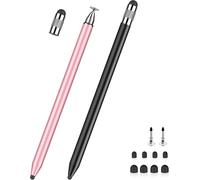 Stylet Tablette 3 En 1 Pour Ipad Samsung Tablette Smartphone, Stylet Tactile Très Sensible Et De Haute Précision Avec 10 Embouts De Rechange (Noir + Or Rose)