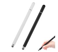 Stylet Tablette Magnétique 2-en-1, Stylo Tablette Tactile avec Embout en Fibre et Disque, Stylet Téléphone Portable, Compatible avec iPhone/iPad/Samsung/Huawei/Xiaomi, Noir et Blanc