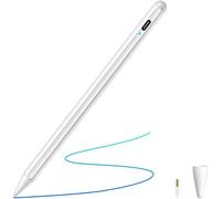 Stylet Tactile 2ème pour iPad 2018-2021, AT-Mizhi Pointe Fine de 1,0 mm Stylo avec Rejection de la Paume, Magnétique Compatible avec iPad 6e/7e/8e/Air 4e/3e/Mini 5e/Pro 11 (1e/2e/3e)/12.9 (3e/4e/5e)