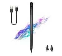 Stylet Tactile pour Tablette et Smartphone Stylet ipad Noir | Capacitif Universel, 2 Embouts de Rechange, Compatible Android/iOS, Pour Écran Tactile Stylet pour ipad