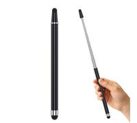 Stylet télescopique universel pour écrans tactiles, stylet 2 en 1 pour iPad | Haute précision et sensibilité, stylet avec pointe de flocage spéciale, corps en alliage d'aluminium (noir)