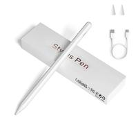 Stylet universel à pointe fine pour écran tactile avec adsorption magnétique compatible avec iPhone/iPad/Samsung/Android/tablette et autres écrans tactiles (blanc)